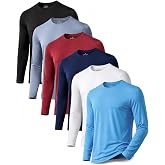 OYGSieg 6 Pack Long Shirts for Men Quick Dry Sun Protection Tee Shirts | Quick dry, Breathable, Moisture wicking, UPF, UV Protection, Lightweight for Daily Work and Outdoor Athletic Wear