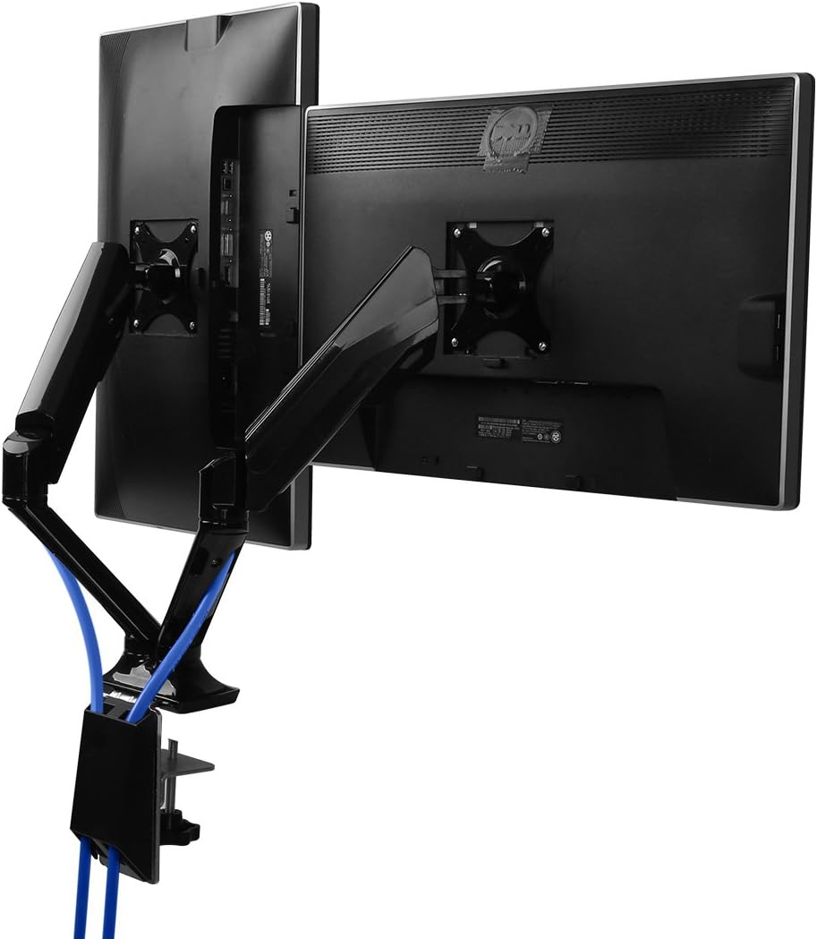 Fleximounts F6D Dual monitor mount lcd arm for 17"-30"Computer Monitor Gas Spring arm,With Clamp or Grommet Desktop Support