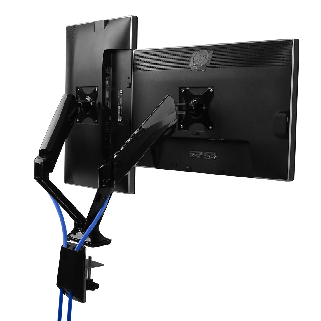 Fleximounts F6D Dual monitor mount lcd arm for 17"-30"Computer Monitor Gas Spring arm,With Clamp or Grommet Desktop Support