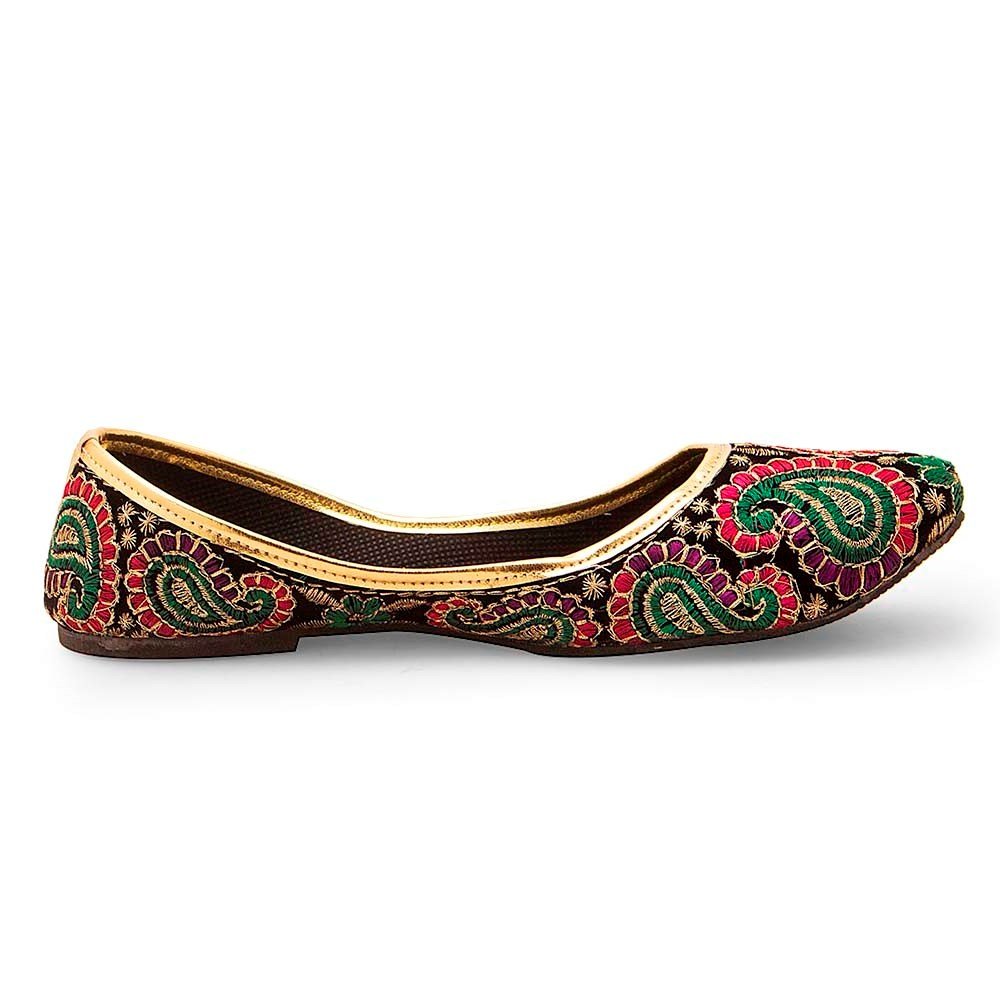 kalakarindia women parti wear wmo311 velvet mojaris