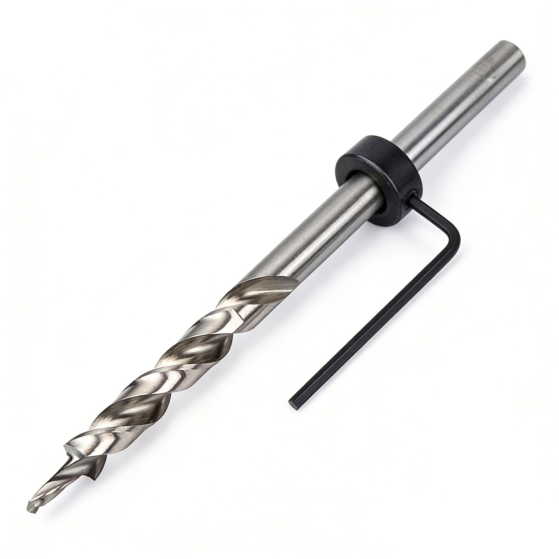 Uadme 9mm HSS Step Drill Bit with Depth Stop Collar, 1/4" Hex Shank Twist Step Drill Bit for Pocket Hole Master System