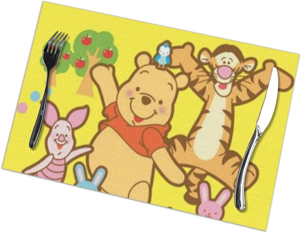 Amazon 壁紙3のくまのプーさんの友達 ランチョンマット 滑り止め 断熱 家庭レストラン用 食卓飾り お手入れ簡単 かわいい おしゃれ 6枚セット プレース マット ランチョンマット オンライン通販