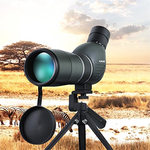 Spotting Scopes Monocular Telescope Waterproof Telescope 15-45X60 Zoom Monocular 45 Degree Angled Telescope for Birding Hunting Target Shooting with Portable Tripod