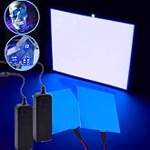 El Sheet Panel Light - 2Pcs 10 x 10cm DIY Electroluminescent Cuttable Mask Eye Lighting DIY Cosplay Party Decoration Continuous/Strobe (Blue)