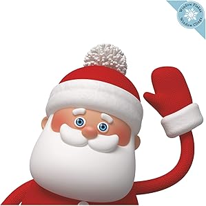 Christmas Window Clings - Waving Santa Claus Christmas Window Decorations - Reusable Non-Adhesive Holiday Christmas Window Stickers and Door Decor