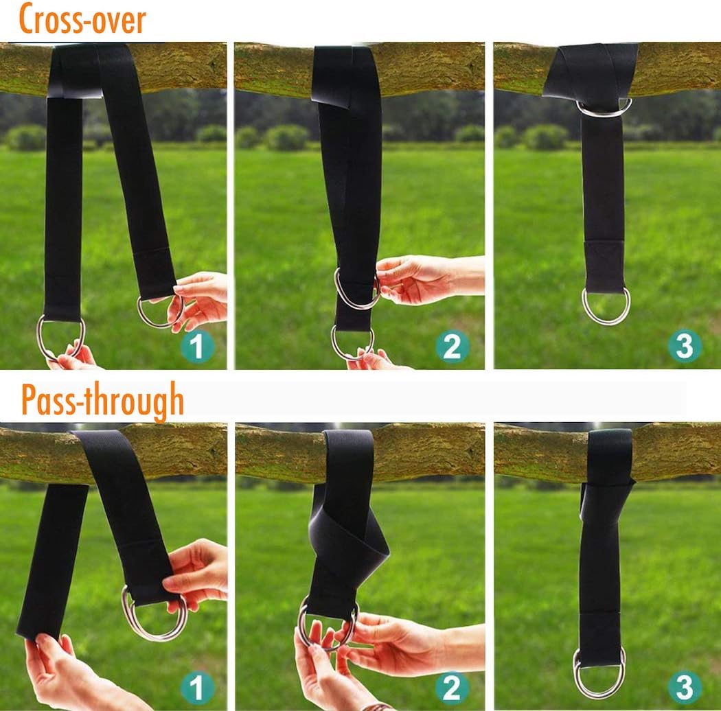 PANGAEA Tree Swing Hanging Straps Kit, Heavy Duty Holds 2200LBS Extra Long, with Safer Lock Snap Carabiners & Carry Pouch Bag (5 FT): Kitchen & Dining