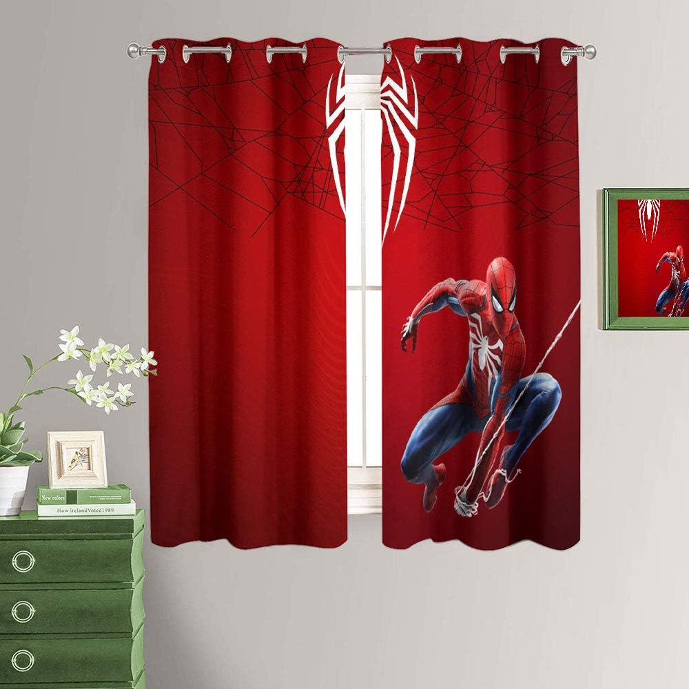 Movie Spiderman Thermal Insulated Curtains for Bedroom Light