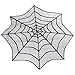 PartyTalk Halloween Spider Web Table Topper, 30-Inch Round Black Lace Tablecloth for Scary Movie Night Halloween Decorations