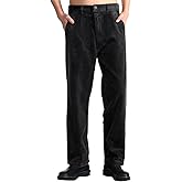 IDEALSANXUN Mens Corduroy Pants Flat Front Straight Leg Casual Pants