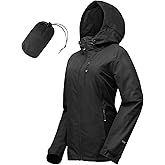 33,000ft Packable Rain Jacket Women Lightweight Waterproof Raincoat with Hood Cycling Bike Jacket Windbreaker