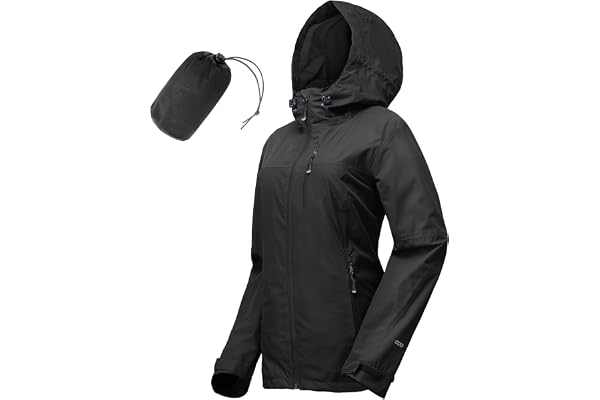 33,000ft Packable Rain Jacket Women Lightweight Waterproof Raincoat with Hood Cycling Bike Jacket Windbreaker