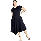 City Chic Plus Size Dress, Ponte Flare Dress