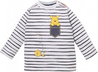 Winnie L Ourson T Shirt Manches Longues Bebe Garcon Raye Gris Marine De 3 A 24mois Gris Marine 6 Mois Amazon Fr Vetements Et Accessoires