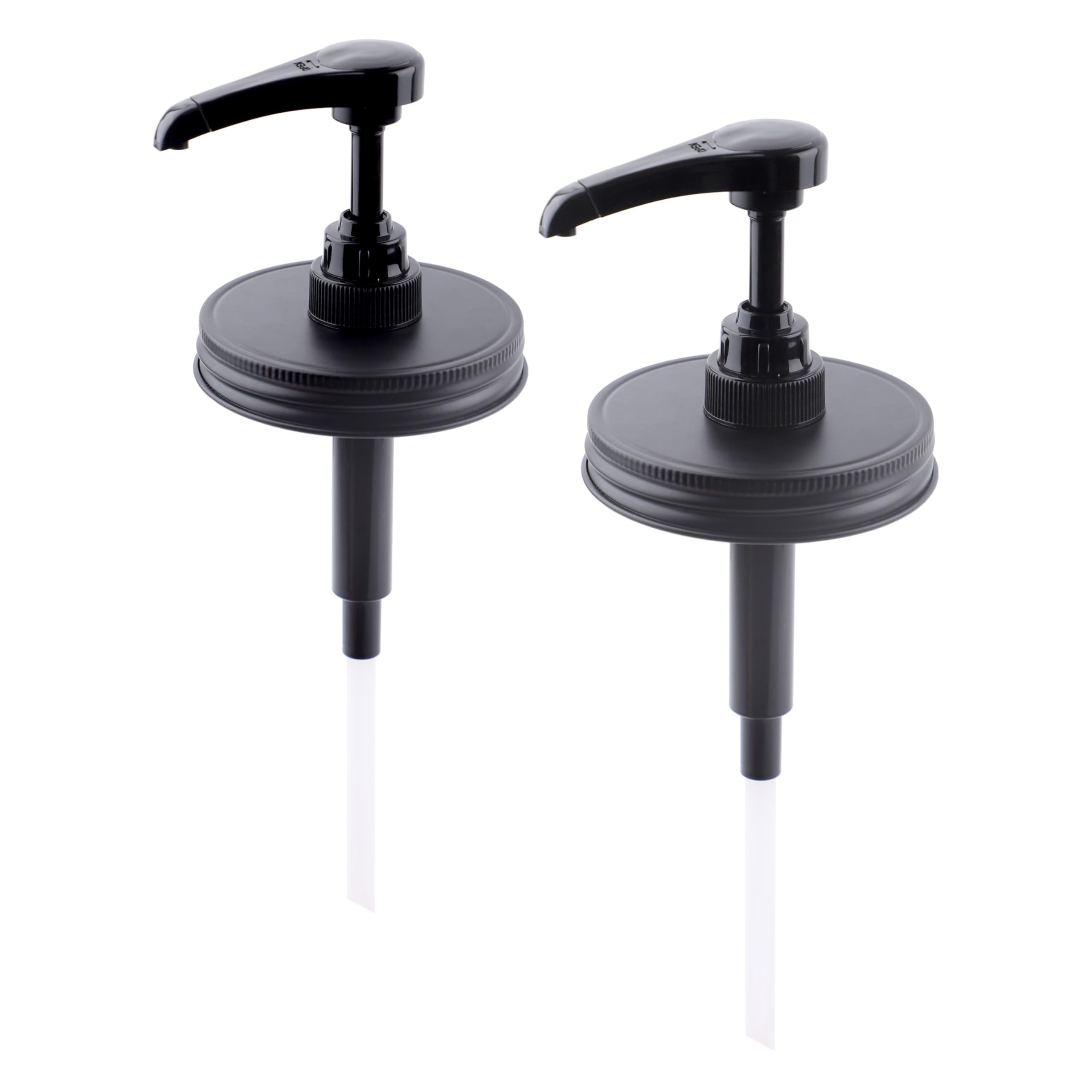 View 1 of *MISSING 1 LID* Mason Jar Syrup Honey Sauce Dispenser Pump Lids For Wide Mouth Airtight & Leak-Proof Coffee Bar Syrup Dispenser Pump Food Grade Pump Lids 2 Packs (Jar Not Included)