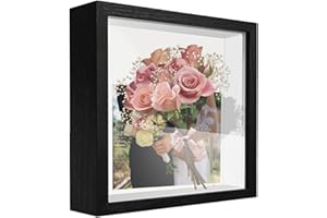 TouYinger 10x10 Shadow Box Frame Display Case with Letter Stickers, 3D Picture Frame, Display Case Box for Memorabilia, Baby 