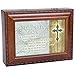 Cottage Garden My Prayer Box Place to Rest Cares Woodgrain Rope Trim Jewelry Music Box Plays Friend in Jesus