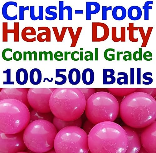 Lot of 500 Rose-Red ( Hot-Pink ) Color Jumbo 3" HD Commercial Grade Ball Pit Balls - Crush-Proof Phthalate Free BPA Free Non-Toxic, Non-Recycled Plastic (Rose-Red, 500)