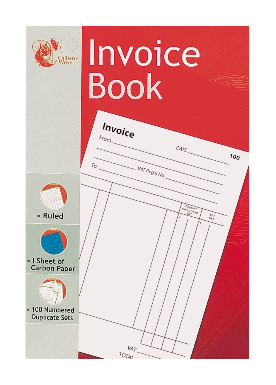 3XInvoice Duplicate Book - 1 to 100 Numbered Pages - Full Invoice Layout - Size 204mm X 132mm