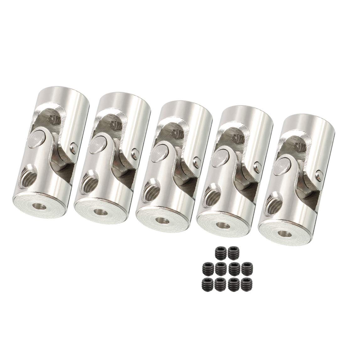 sourcing map 5pcs 2mm to 2.3mm Inner Dia Rotatable Universal Steering Shaft U Joint Coupler L18XD8