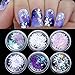Xisniry MAKTMOI 6 Colors Snowflake Glitter Nail Sequins - 3D Nail Art Flakes Colorful Confetti Christmas Glitter Sticker Decals Manicure Nail Art Design Makeup DIY Decoration