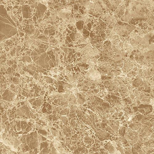 TOONILOVE Granite Look Marble Gloss Film Vinyl Contact Paper Self Adhesive Counter Top Peel and Stick Wallpaper 19.7" X 78.8" (Brown Beige)