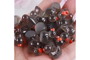 RIKYO 100pcs Mini Resin Duck,15 mm Dollhouse Décor Glow in The Dark for Aquarium Decor Micro Fairy Garden Landscape Hide,Seek Party Toys,Easter Basket Stuffer, Gift for All Ages (Black)