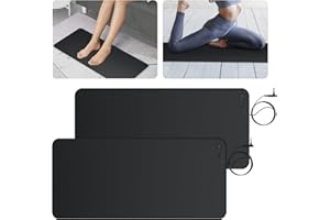Urvoix Grounding Mat for Feet 2 Pack, 12.5" x 29" Earth Mat Grounding Pad for Kit, Sleep Improve, Energy, Stress Relief with Conductive Test Pen, Grounding at Home, Office, Work
