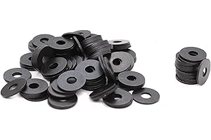 binifiMux 100pcs Black M5*15 * 1.2mm Large Fender Flat Wahsers Gasket Grade 8 Carbon Steel ()