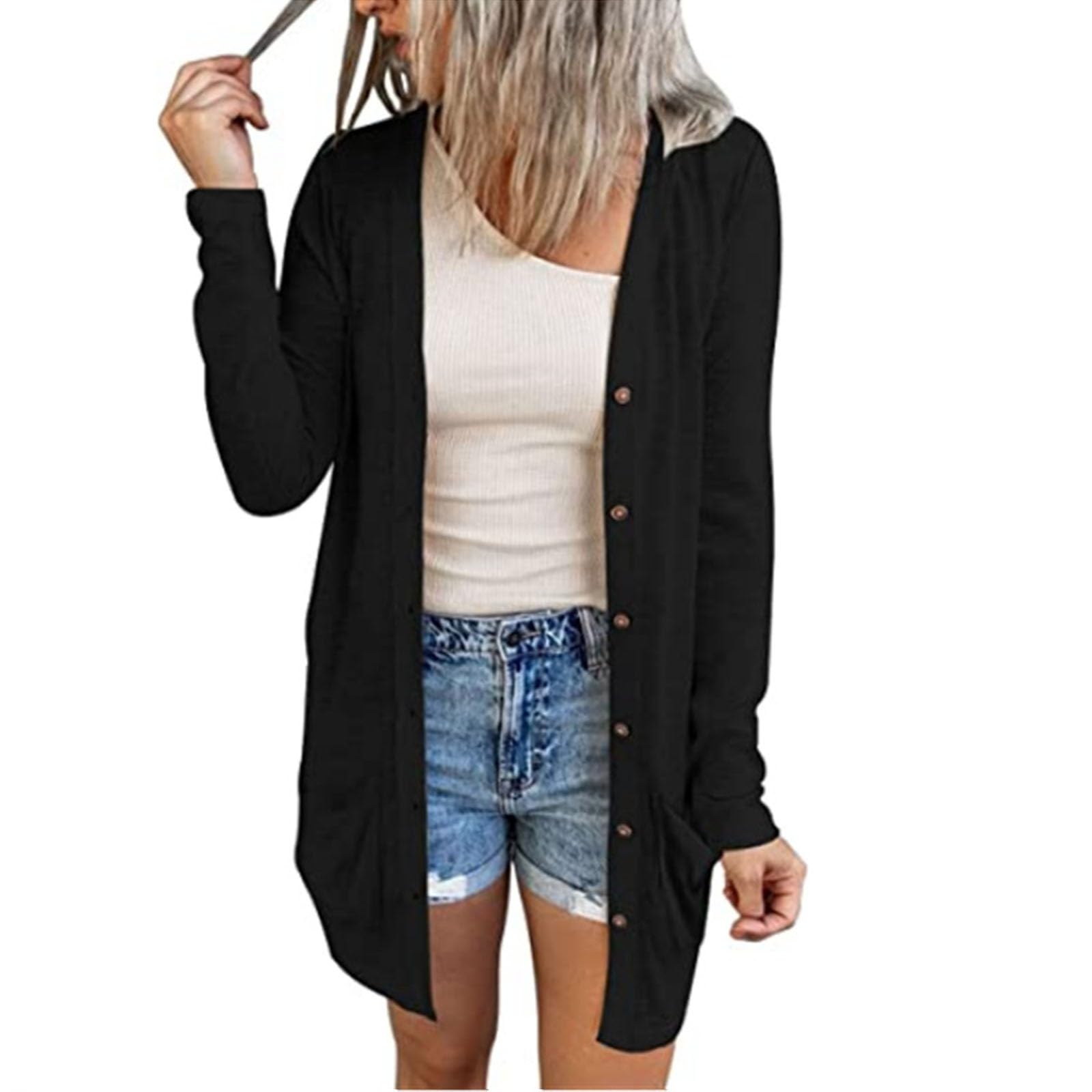 Zip Sweater White Cardigan For Women Lightweight