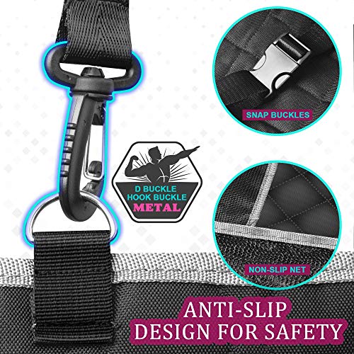 BRONZEMAN Dog Hammock for Back Seat - Nonslip Car Seat Covers for Middle Seat Armrest | See-Through Mesh Protector Covers,Tasteless, 100% Waterproof | Strong & Durable, Multiuse, Fits All Cars - Thumbnail 4