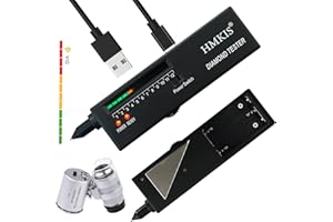 HMKIS Diamond Tester Pen, USB Power Diamond Checker Selector with 60X Jewelers Loupe for Novice and Expert