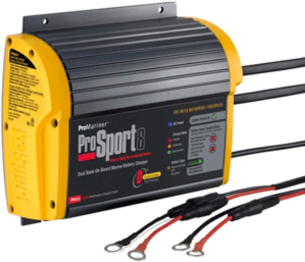 ProMariner 43008 Marine Battery Charger ProSport On-Board 8 Amp 2 Bank Electronics Accessories : Sports & Outdoors
