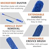 Kelursien Extendable Feather Duster 6-Piece Cleaning Kit 100 Inch Pole view 3