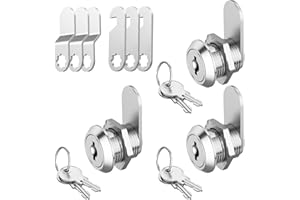 Jayseon 3 Pack Cabinet Locks with Keys, 5/8" Cam Locks Keyed Alike, Cabinet Cam Lock Set for Cabinets Drawer RV Storage Locks Tool Box Lock, Zinc Alloy