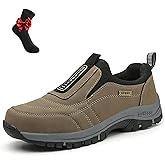 Mrktafy Men's Comfortable Waterproof Orthopedic Walking Shoes, Waterproof Slip On Hiking Shoes for Men