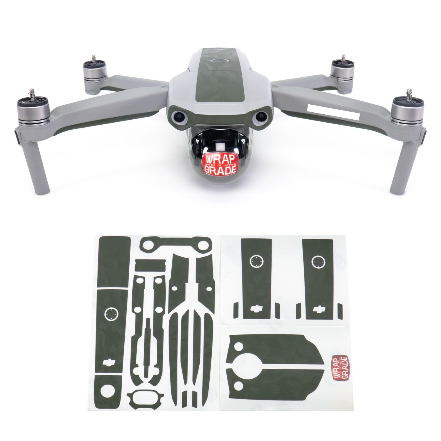 Wrapgrade Skin Compatible with DJI Mavic Air 2 | Accent Color B (Army Bumpy CAMO) โ image 1