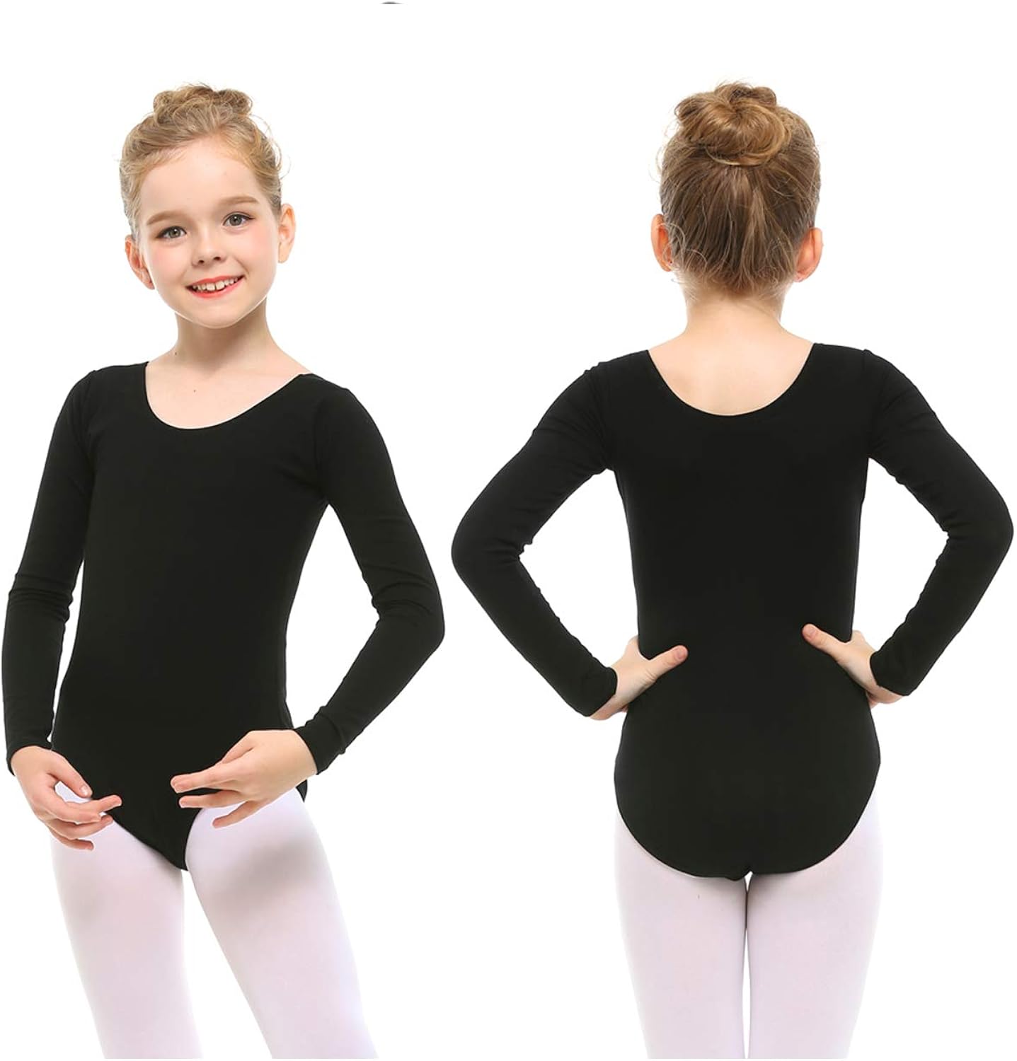STELLE Girls Long Sleeve Team Basic Leotard Ballet Dance Gymnastics: Clothing