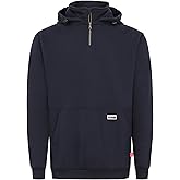 TICOMELA FR Hoodie Flame Resistant Hooded Sweatshirt Quarter Zip 12oz 100% Cotton Pullover Workwear for Men