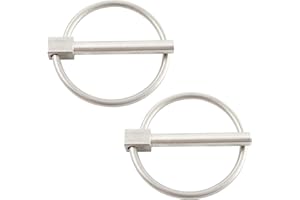 Adyoney 2 Pcs 3/16" x 1-1/4" Heavy Duty Lynch Pin, 304 Stainless Steel Linch Pin with Ring, Fit for Bike Farm Tractors Trailers Trucks (4.5mm x 32mm)