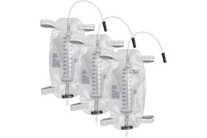 GREETMED 3 Pack Easy-Tap Leg Bag with Anti-Reflux Valve, 1000ml Catheter Bags with 2 Cloth Straps, Disposable Urine Leg Bag for Home Care Easy Flip Drain