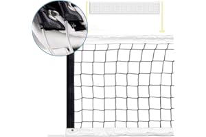 PROGOAL Replacement Professional Sports Volleyball Net with High Strength Cable & Two Side Tape Reinforcement Dowels，4 Inch Square Mesh Heavy-Duty Net for Indoor Outdoor（Standard 3'H x 32'L）