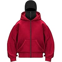Balaclava Hoodie with Built In Balaclava, Double Hooded Zip Balaclava Hoodie with Built In Balaclava, Double Hooded Zip
