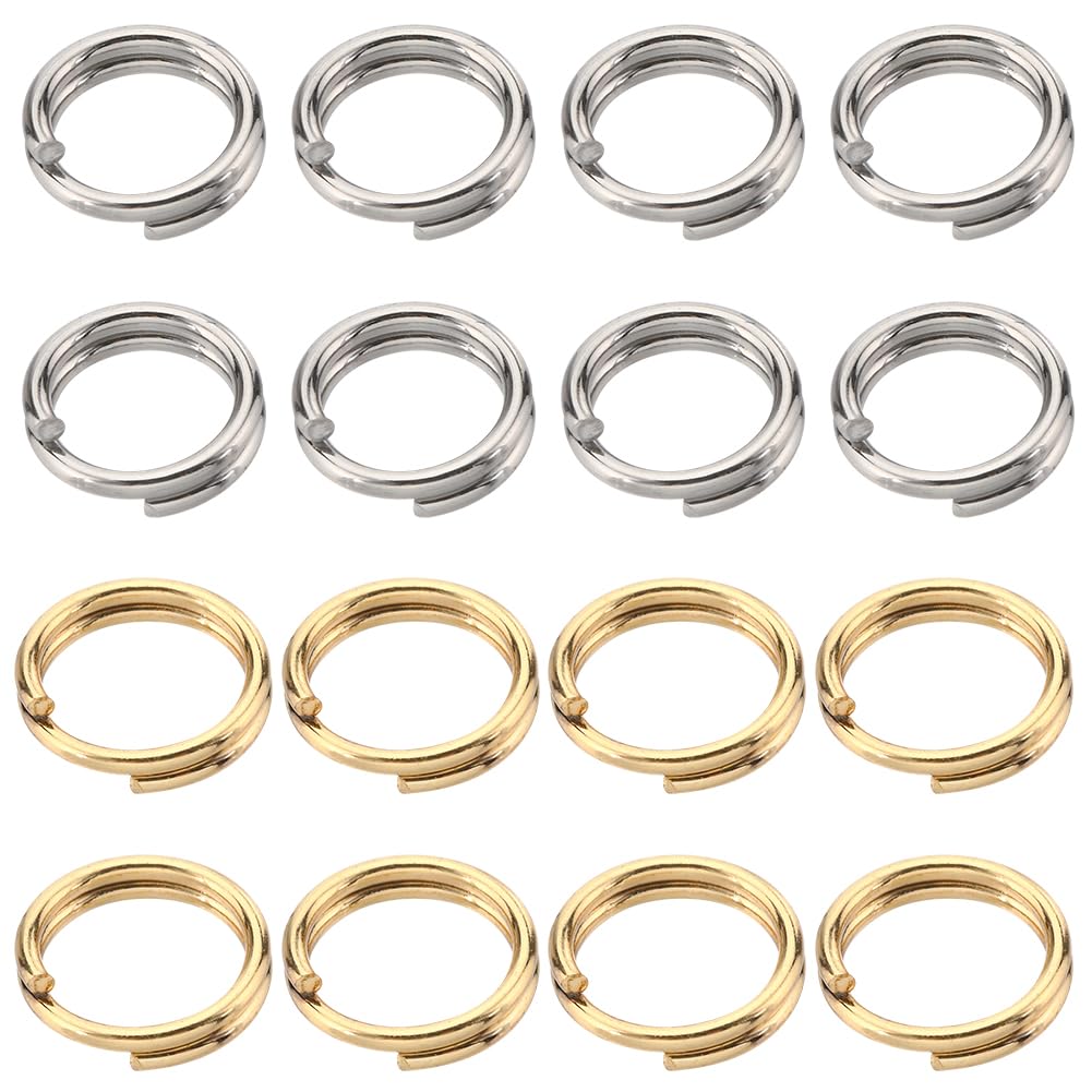 SUNNYCLUE 1 Box 400Pcs Jump Rings Gold 304 Stainless Steel Jump Ring 5mm Split Jump Rings Double Loop Jump Ring Linking Ring for Jewellery Making Accessories DIY Earrings Bracelet Necklace Crafts