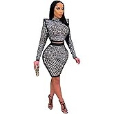 Womens Sexy 2 Pieces Rhinestone Crop Tops Bodycon Shorts Party Clubwear Tracksuit Outfits Set