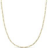 Amazon Essentials 14k Gold or Sterling Silver Plated Figaro Chain Necklace