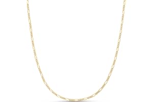 �鶹�� Essentials 14K Gold Plated Fine Figaro Chain 16", Yellow 14K Gold
