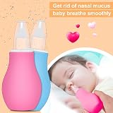 AKlamater 2 Pcs Baby Nasal Aspirator Pink Blue Baby Nose Cleaner view 6