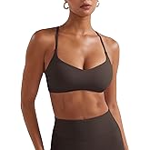 YEOREO Y Back Sports Bras for Women Padded Racerback Bra Paisely Light Impact Adjustable Straps Gym Workout Tops