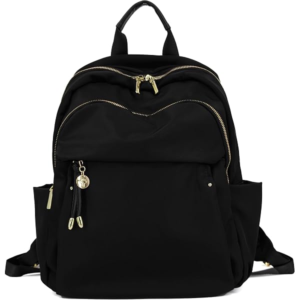 Compact Fashion Backpack Purse Gold-Tone Hardware Water-Resistant Nylon Daypack Amazon.com: M-ioi-M Compact Small Fashion Backpack Purse for  main image 2