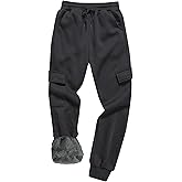 HVERDE Men's Winter Thermal Fleece Sweatpants Thick Warm Jogger Running Pants